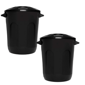 Lixeira Cesto Fechado Com Tampa Preto 30L Jaguar