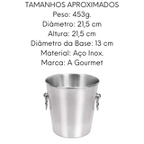 Balde de Gelo em Aço Inox Com Alça Imporiente