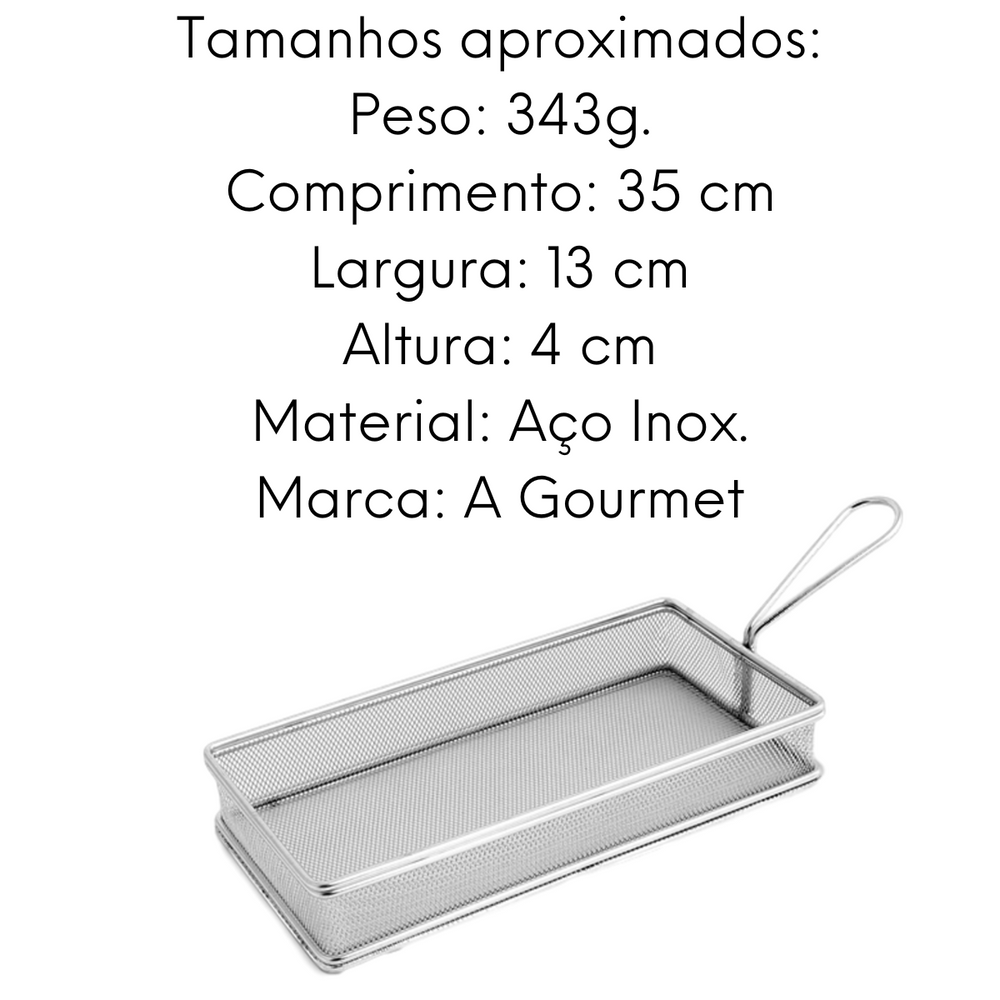 Cesto de Aço Inox Para Frituras 35cm KeHome