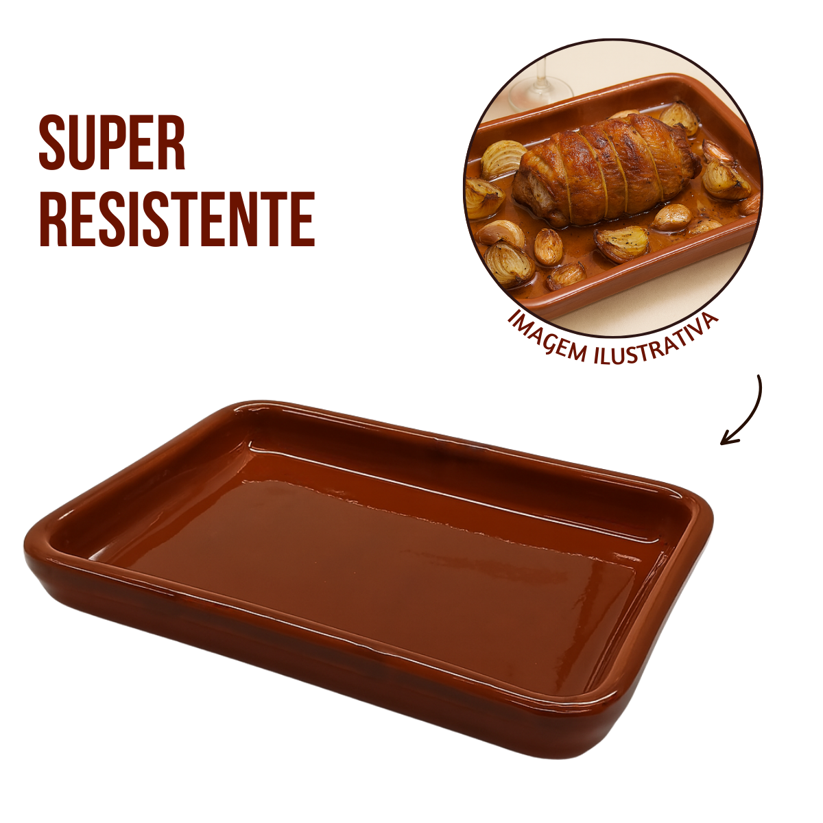 Assadeira Ceramica Barro 1Litro