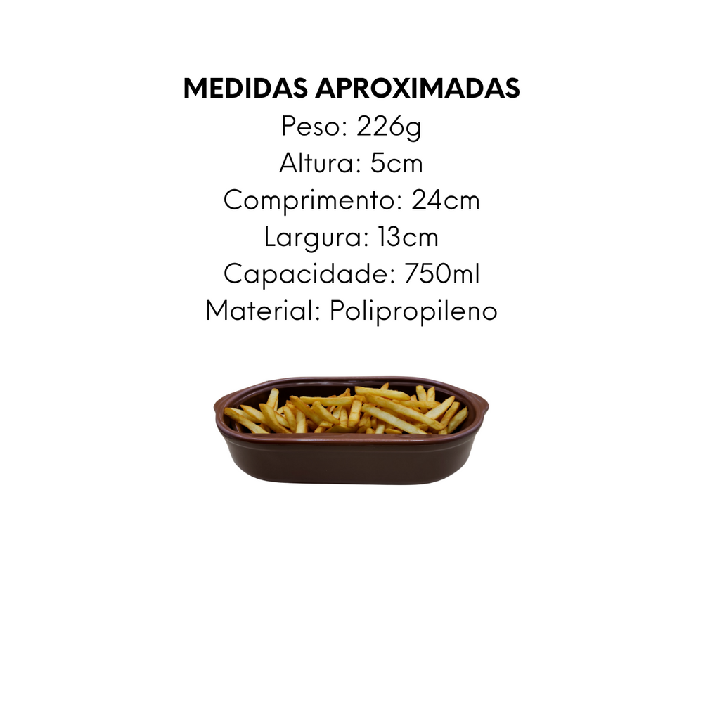 Assadeira Marrom de Polipropileno 750ml - A Gourmet