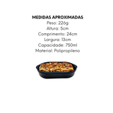 Assadeira Preta de Polipropileno 750ml - A Gourmet