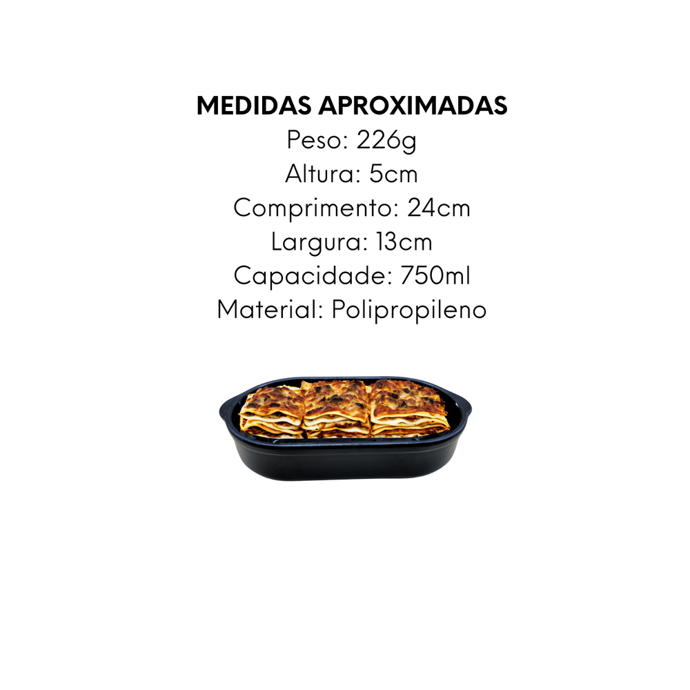 Assadeira Preta de Polipropileno 750ml - A Gourmet