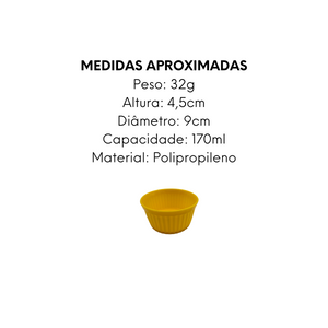 Ramequim 170ml Amarelo de Polipropileno - A Gourmet