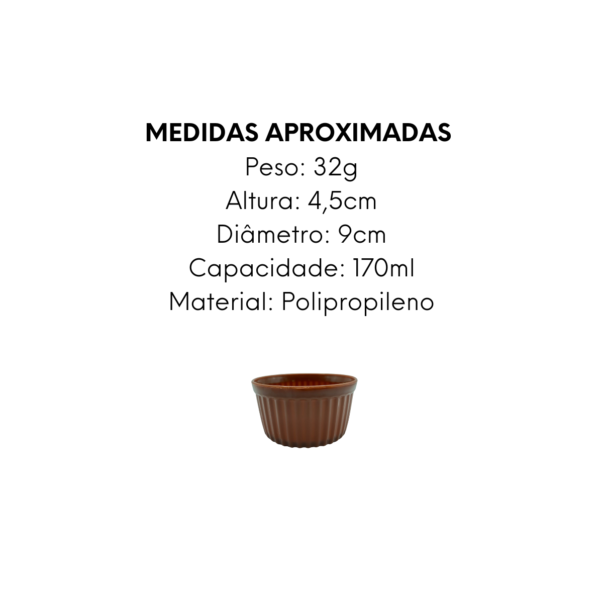 Ramequim 170ml Marrom de Polipropileno - A Gourmet
