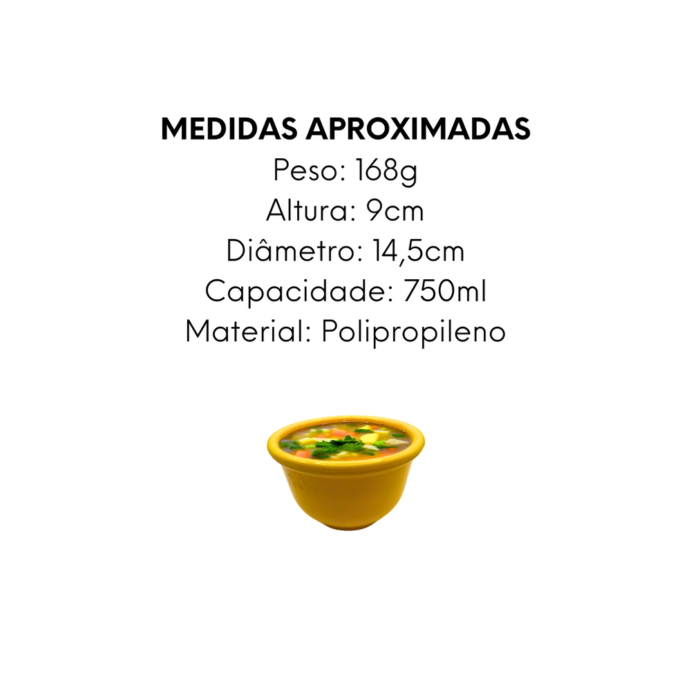 Cumbuca Amarela de Polipropileno 750ml - A Gourmet