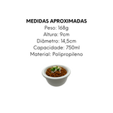Cumbuca Branca de Polipropileno 750ml - A Gourmet
