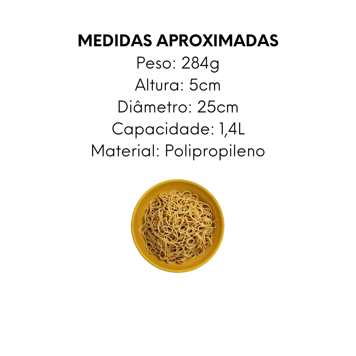 Prato de Polipropileno Amarelo 25cm - A Gourmet