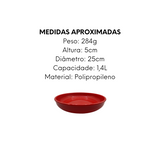 Prato de Polipropileno 25cm Vermelho - A Gourmet