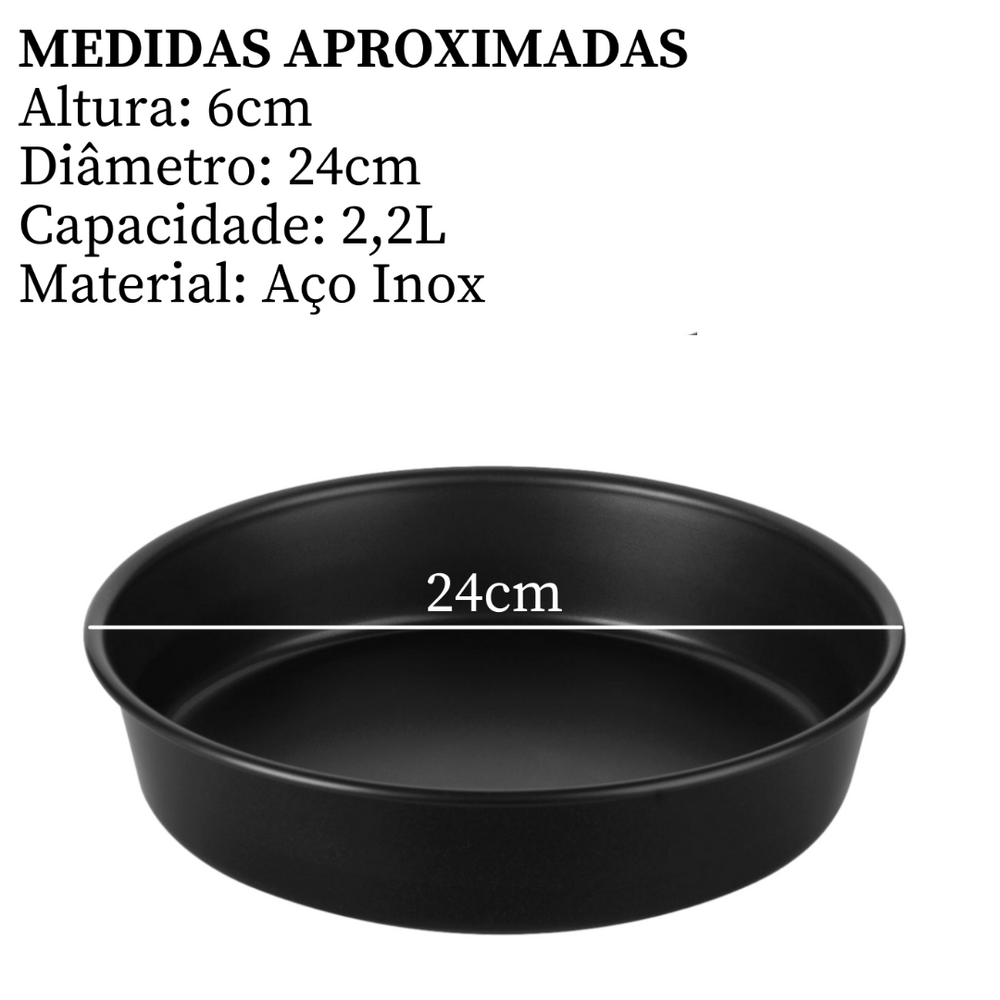 Forma de Aluminio Antiaderente Para Bolo e Torta 24cm - A Gourmet