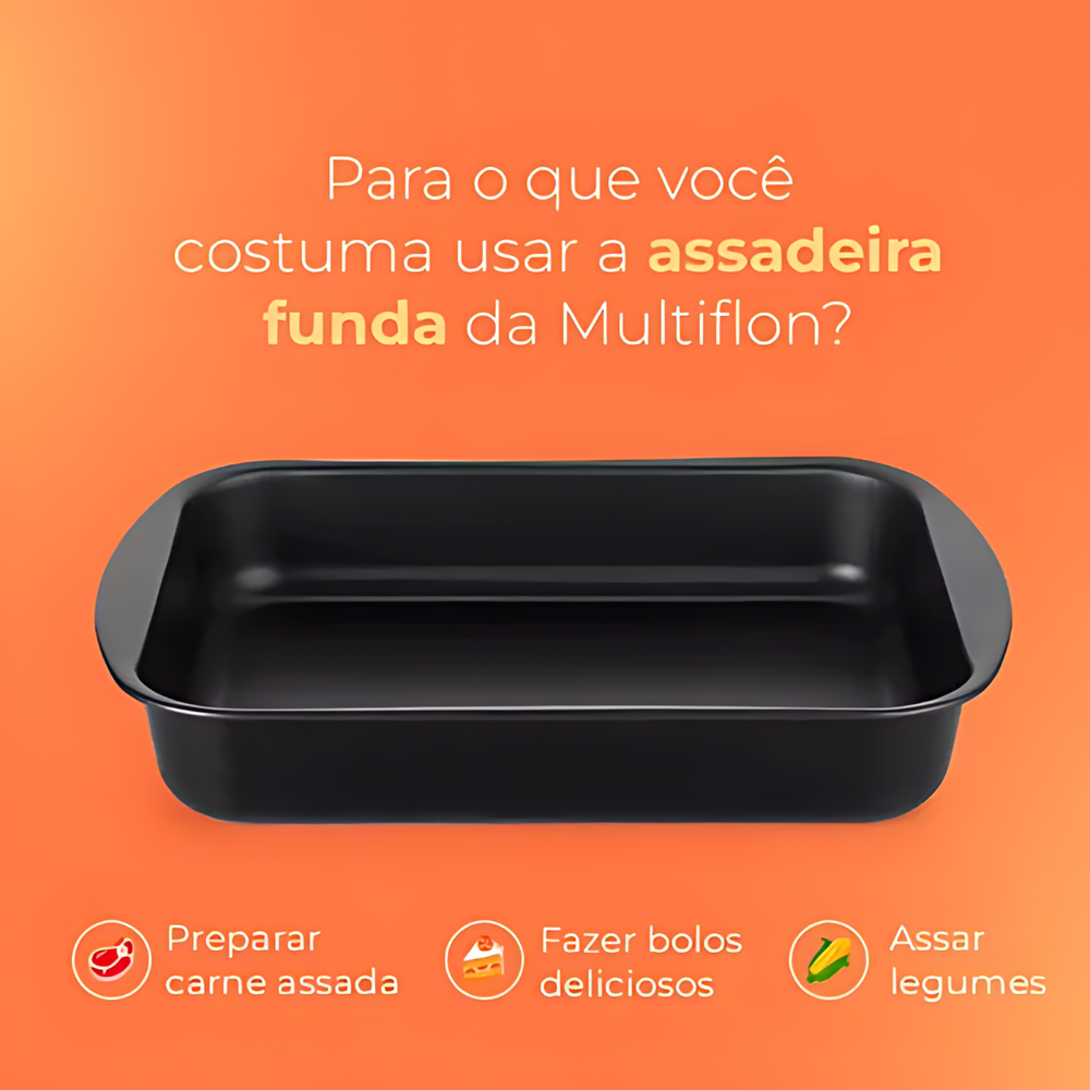 Assadeira Funda N40 de Aluminio - A Gourmet