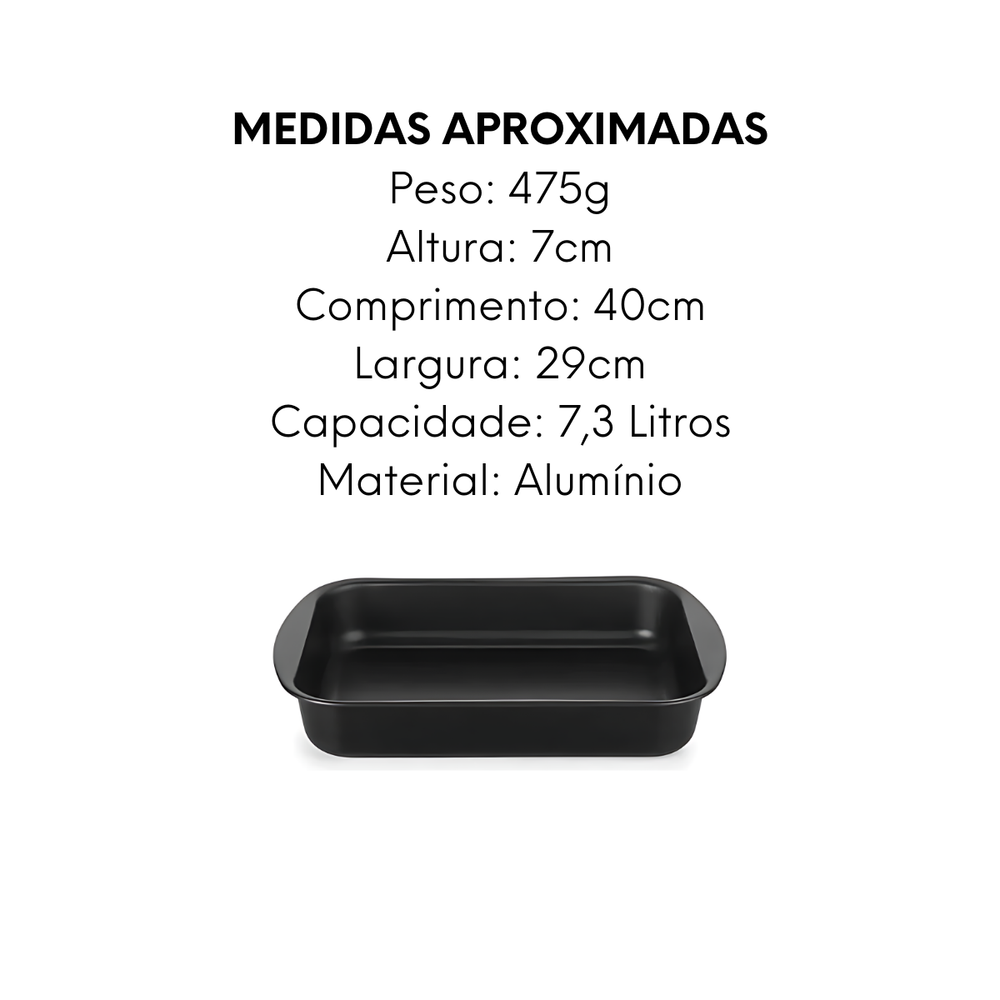 Assadeira Funda N40 de Aluminio - A Gourmet