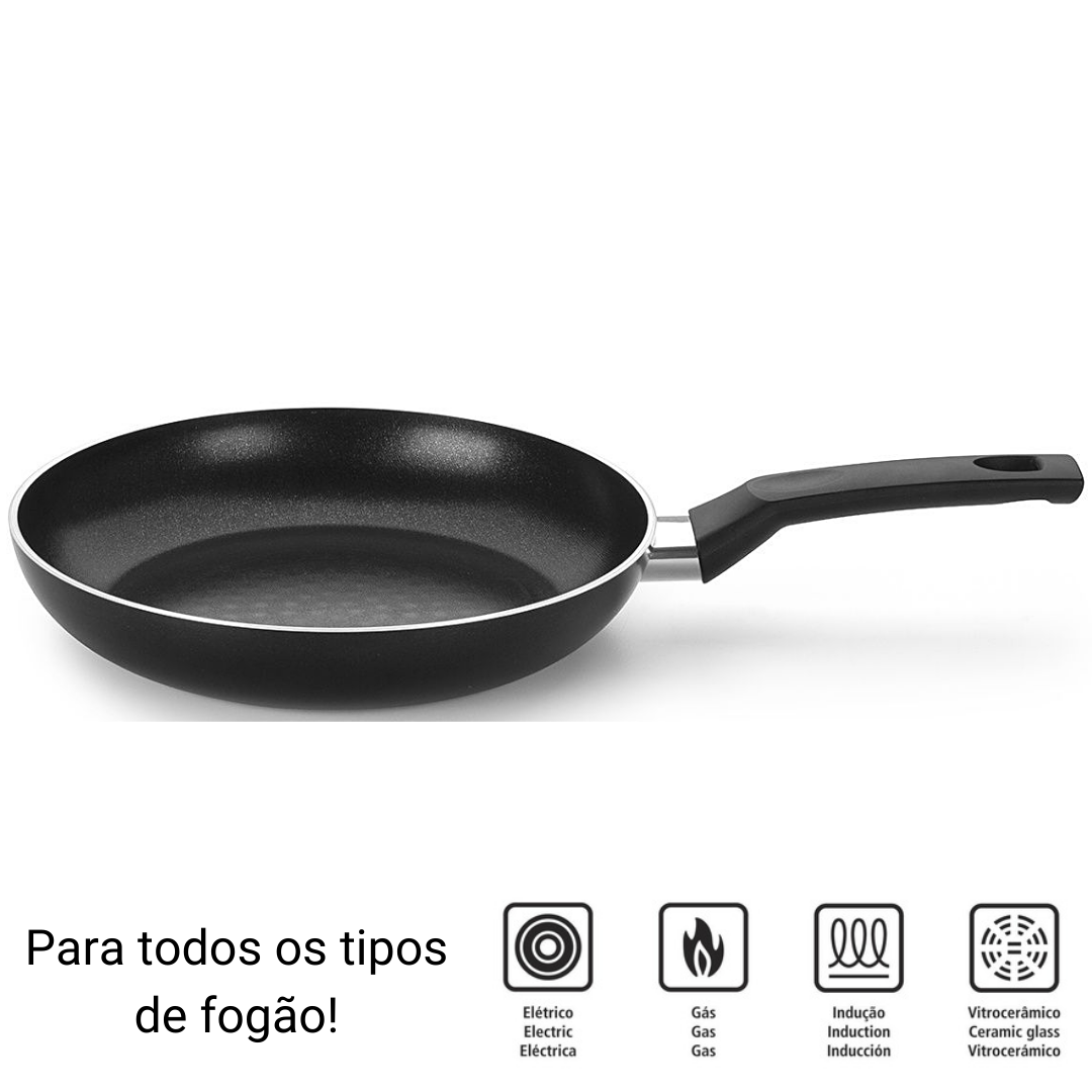 Frigideira Induct+ N22 de Aço Inox e Cabo Baquelite - A Gourmet