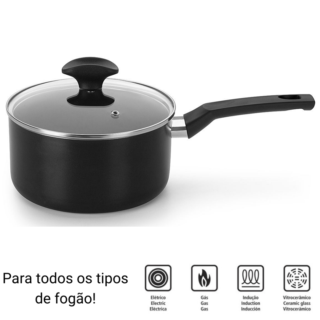 Panela N18 Induct+ Com Tampa de Vidro - A Gourmet