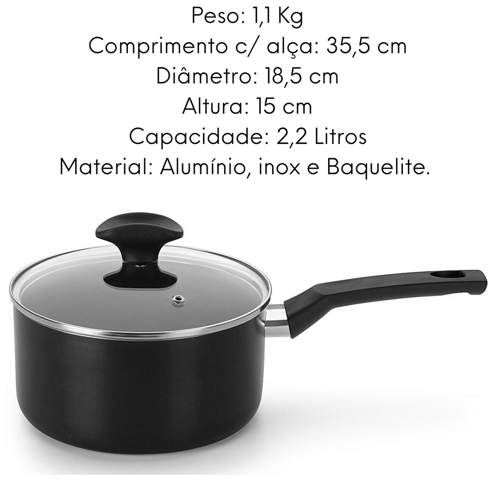 Panela N18 Induct+ Com Tampa de Vidro - A Gourmet