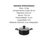 Caçarola N22 Induct+ Com Tampa de Vidro - A Gourmet