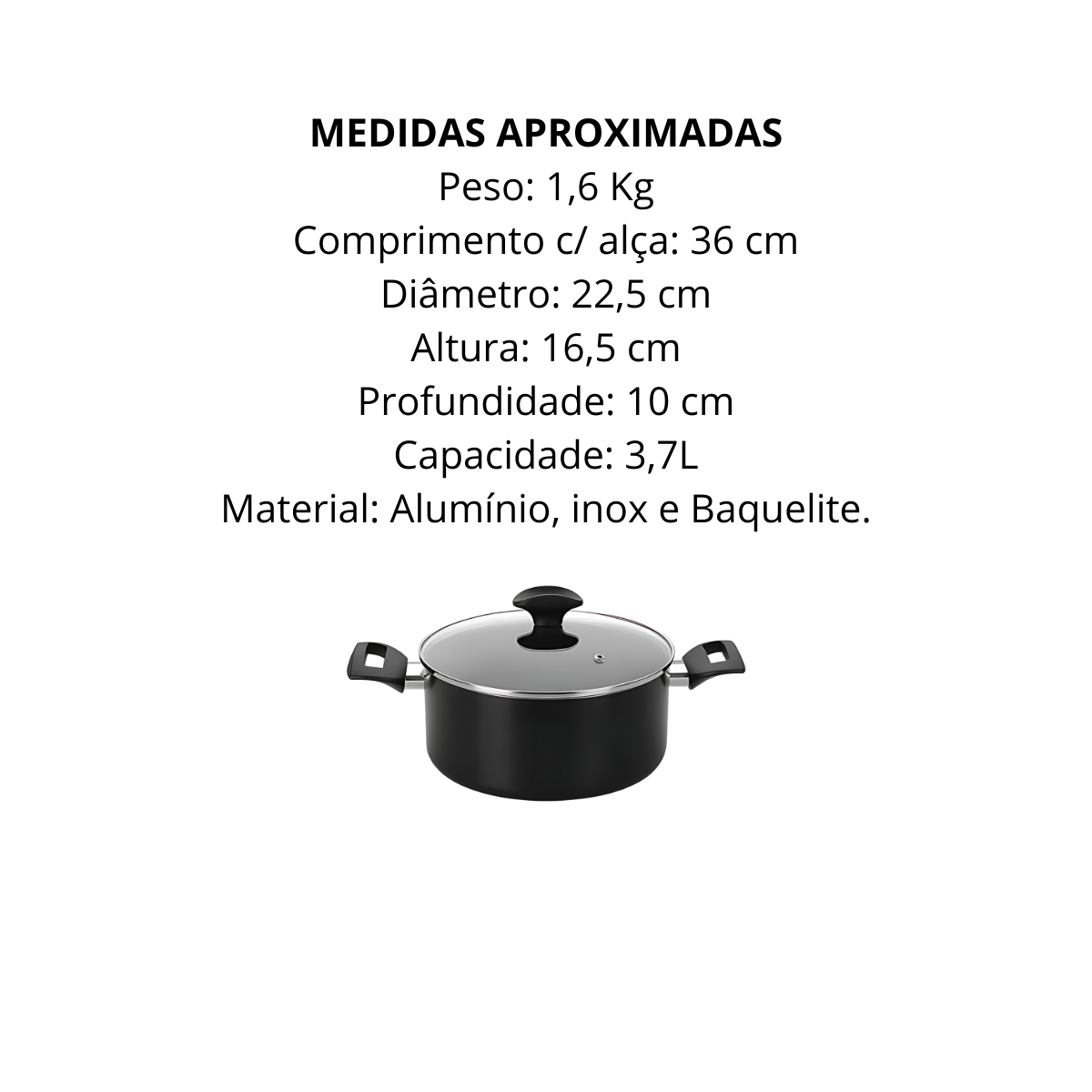 Caçarola N22 Induct+ Com Tampa de Vidro - A Gourmet
