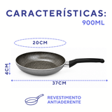 Frigideira Multiflon Preta 20cm