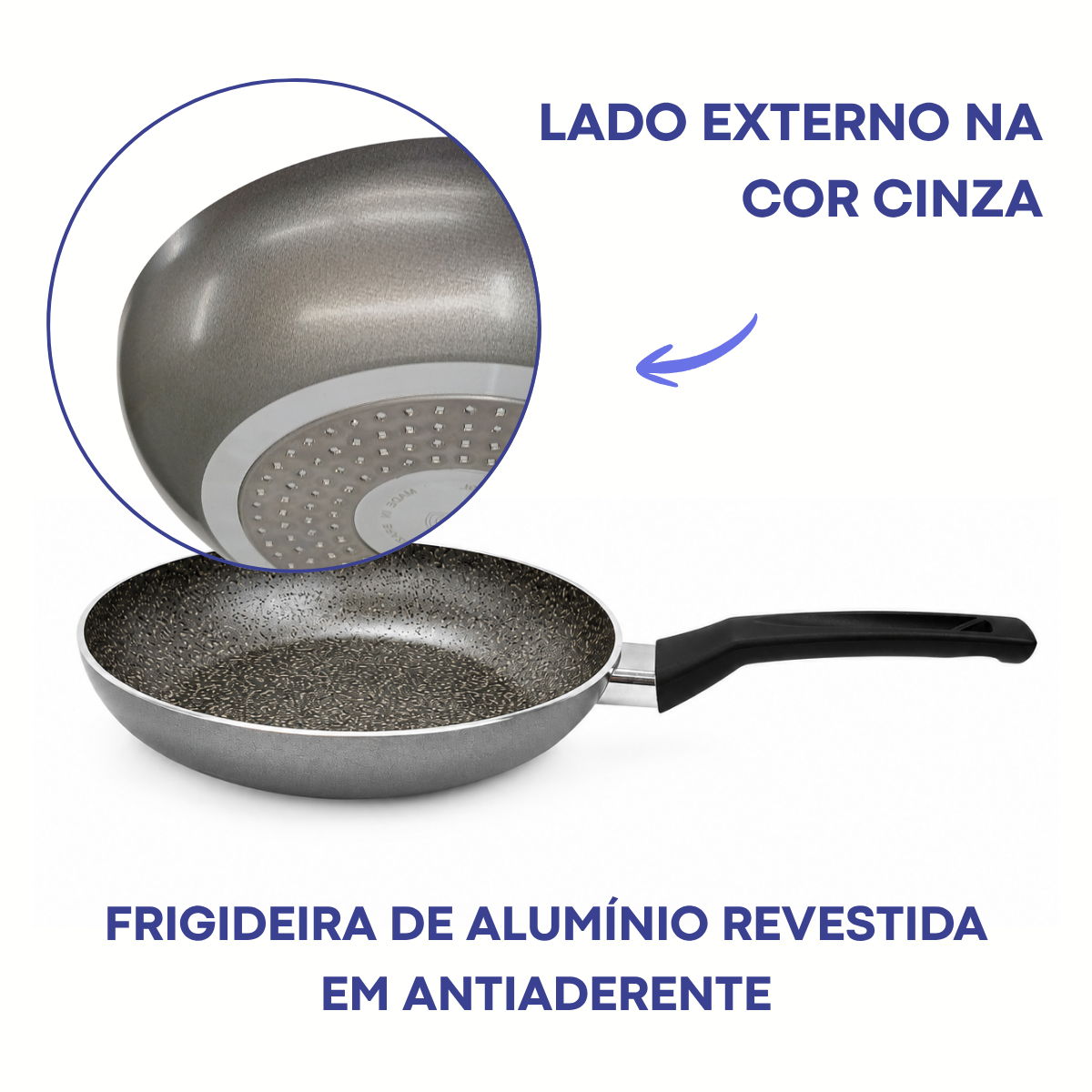 Frigideira Multiflon Preta 20cm
