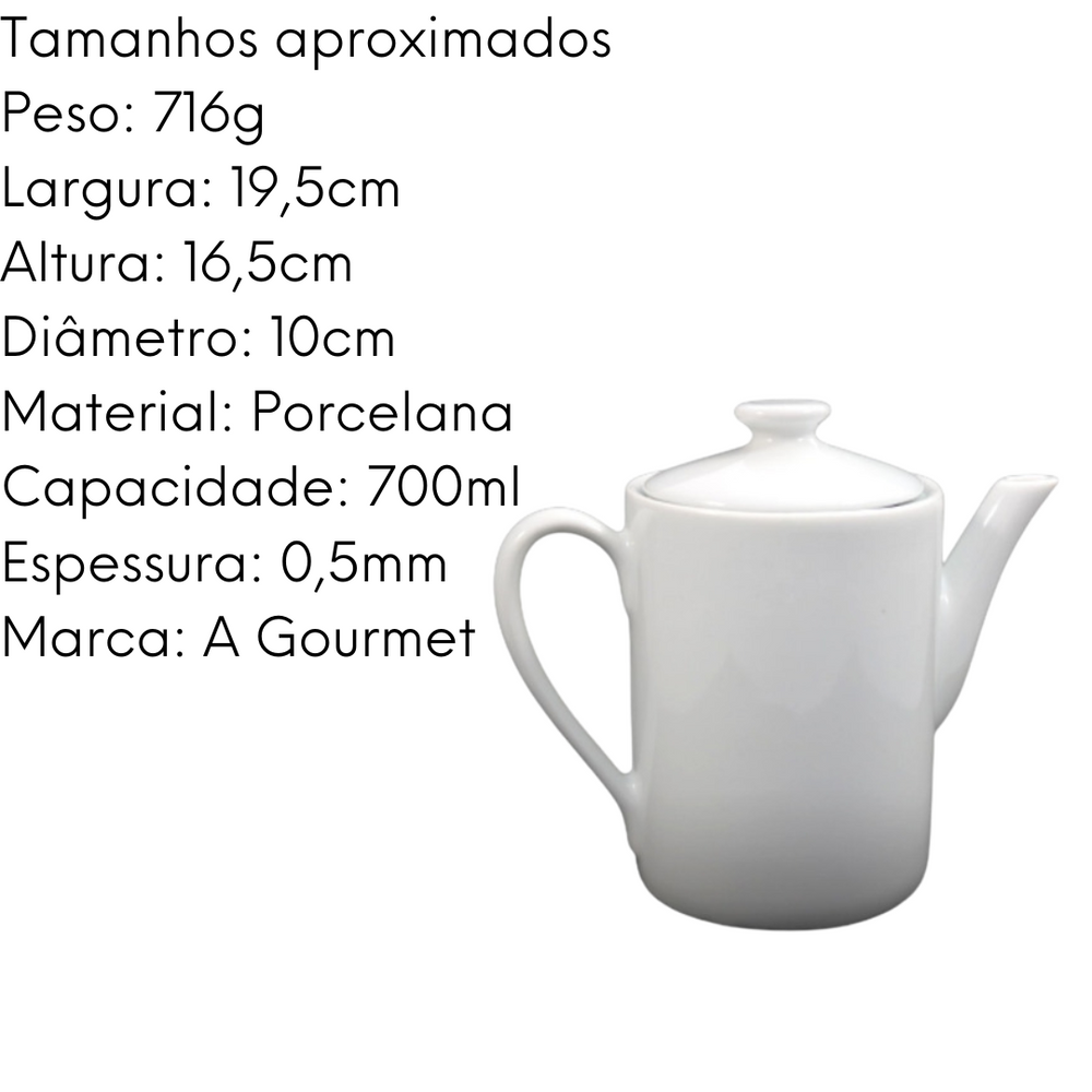 Bule Para Café de Porcelana 700ml BelaVista