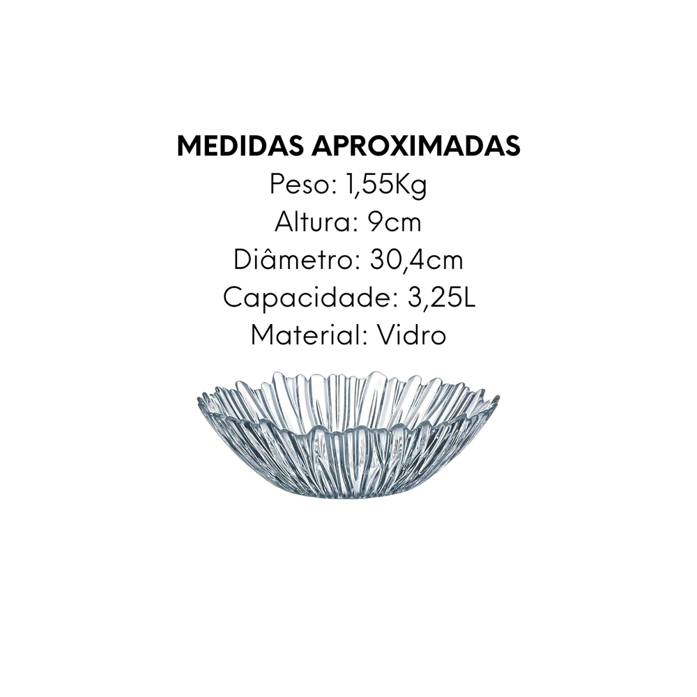 Saladeira Aurora 30,4cm de Vidro - A Gourmet
