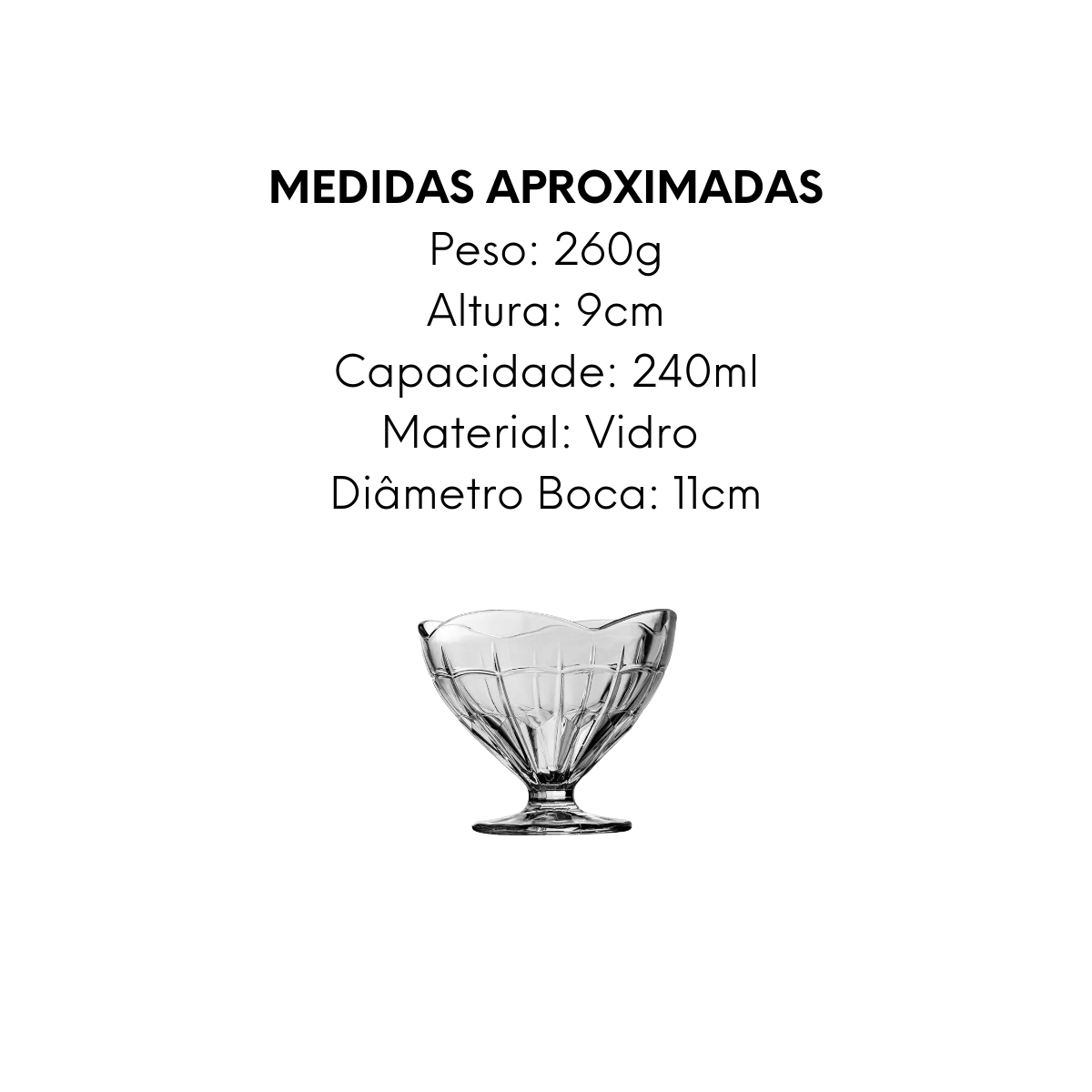 Taça Glory 240ml de Vidro - A Gourmet