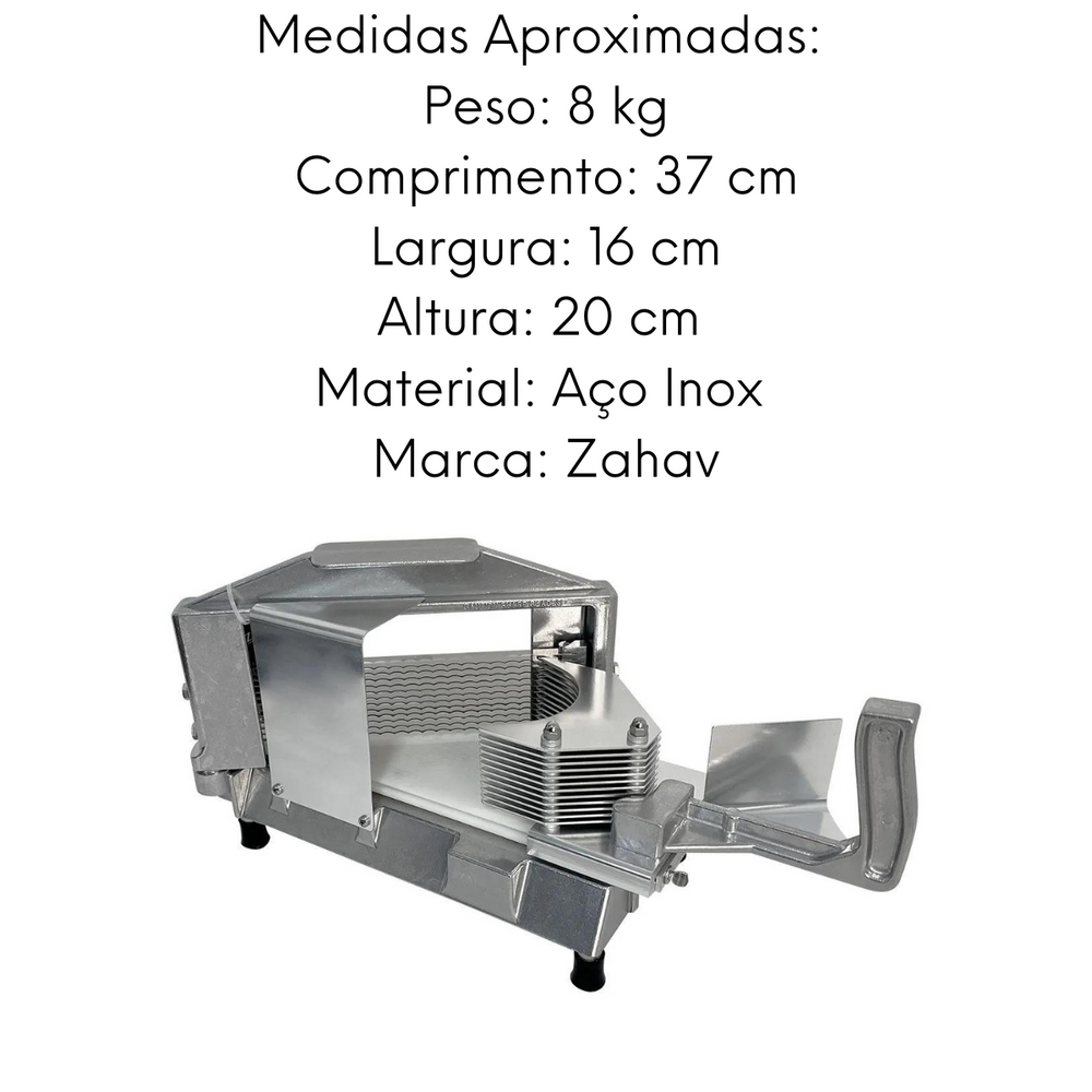 Fatiador de Tomates Manual de Aço inox Lamina Serrada 5mm - A Gourmet