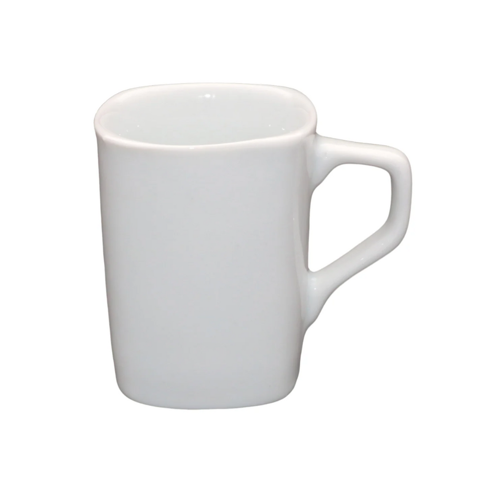 Caneca Quadrada 150ml Porcelana Branca BelaVista