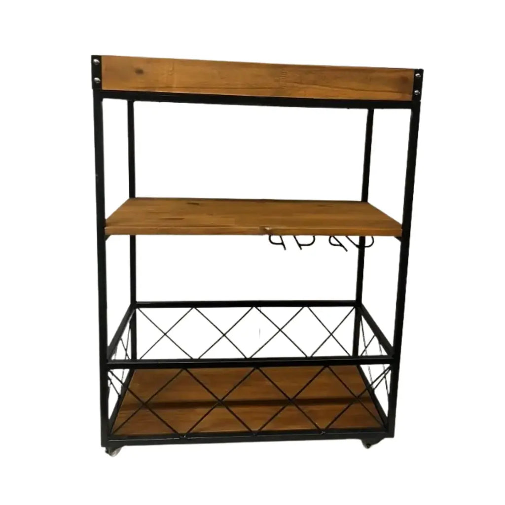 Carrinho Bar Industrial Madeira E Ferro Sob Medida Rustico A Gourmet