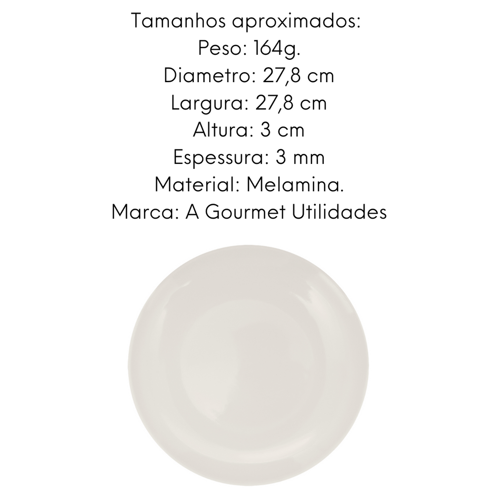 Prato Raso de Melamina 28cm - A Gourmet
