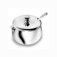 Açucareiro de Aço Inox Luxo Com Colher