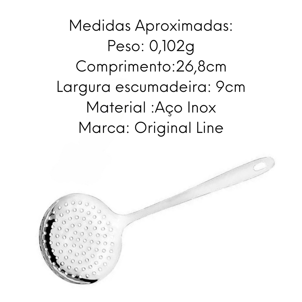 Escumadeira America M 27cm em Aço Inox Original