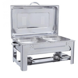 Réchaud Retangular 2 Cubas com Queimador a Álcool em Gel - Aço Inox 304 TecnoCuba