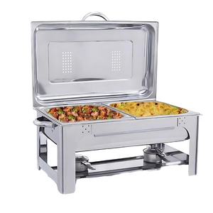 Réchaud Retangular 2 Cubas com Queimador a Álcool em Gel - Aço Inox 304 TecnoCuba