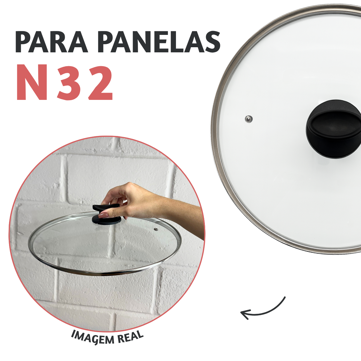 Tampa Vidro N32 Pegador Baquelite