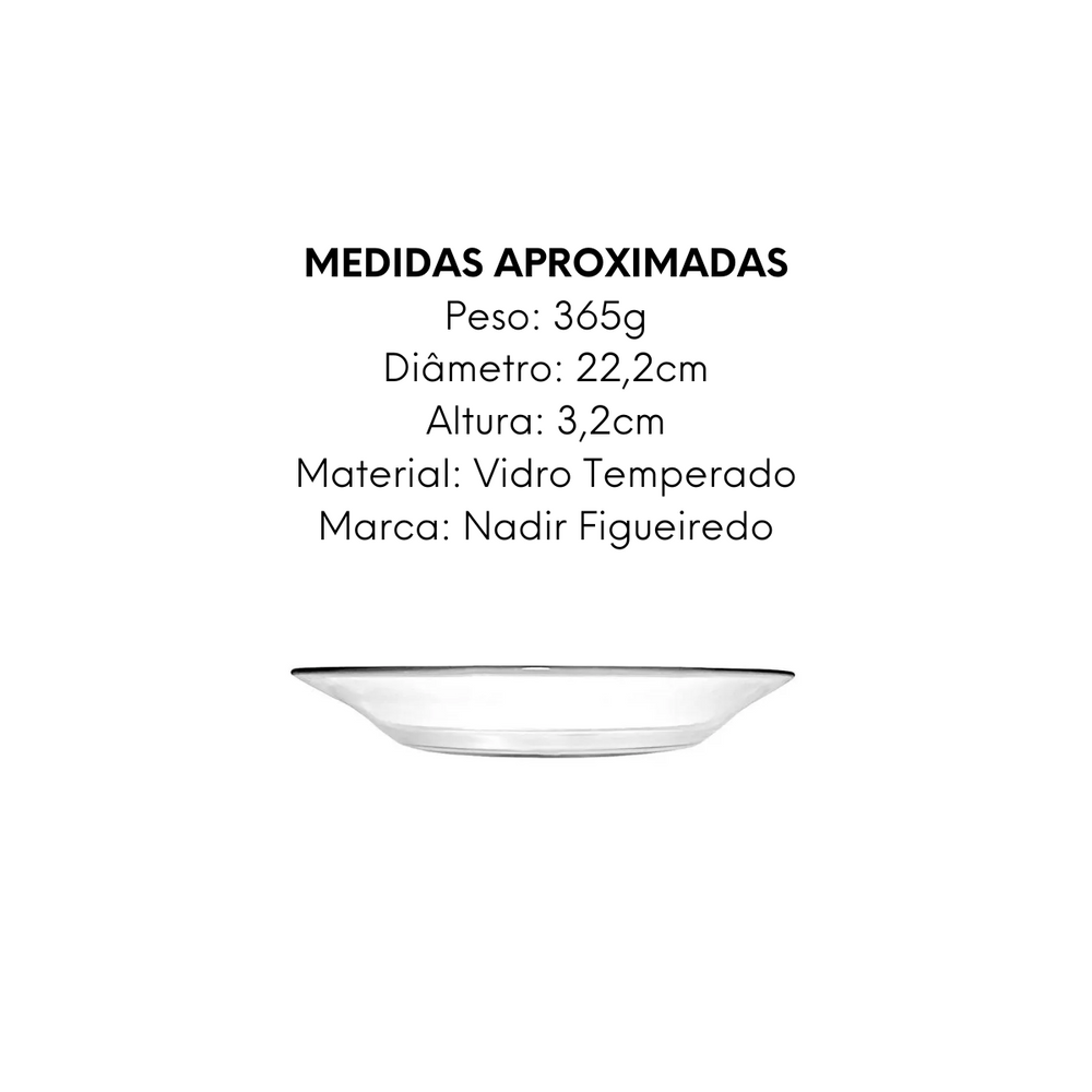 Prato Duralex Astral Fundo 22cm de Vidro Nadir