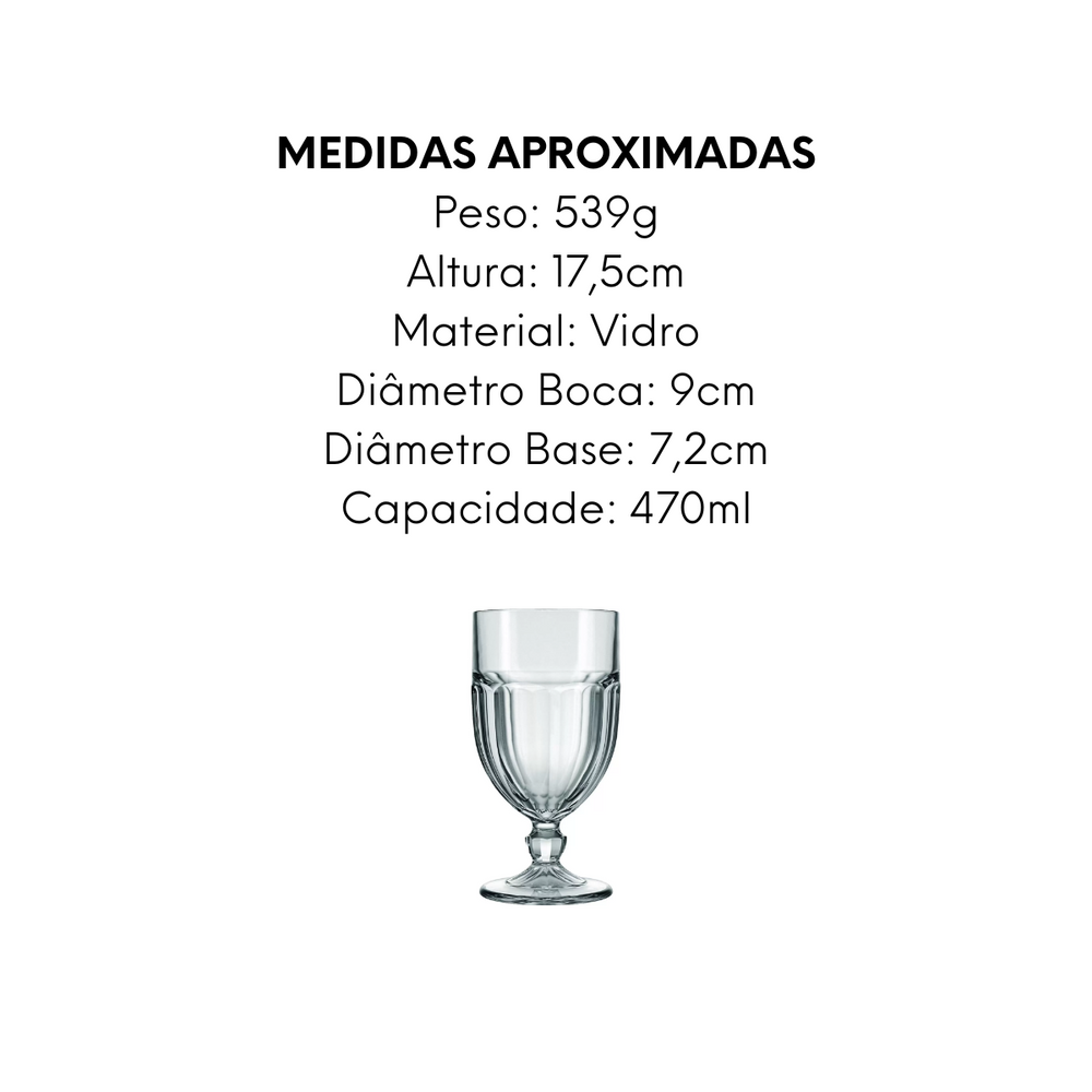 Taça Nadir Bristol de 470ml de Vidro Nadir