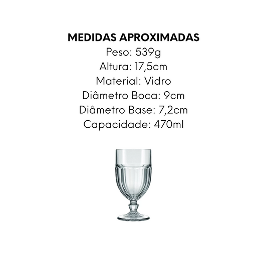 Taça Nadir Bristol de 470ml de Vidro