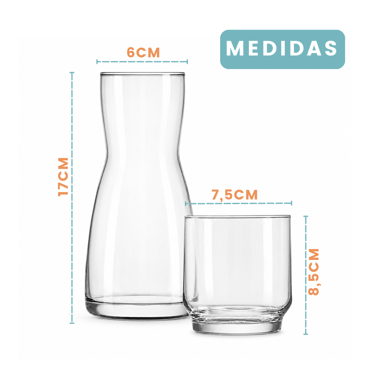 Moringa de vidro 500ml Com Copo