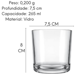 Copo Bar Rocks 265ml de Vidro