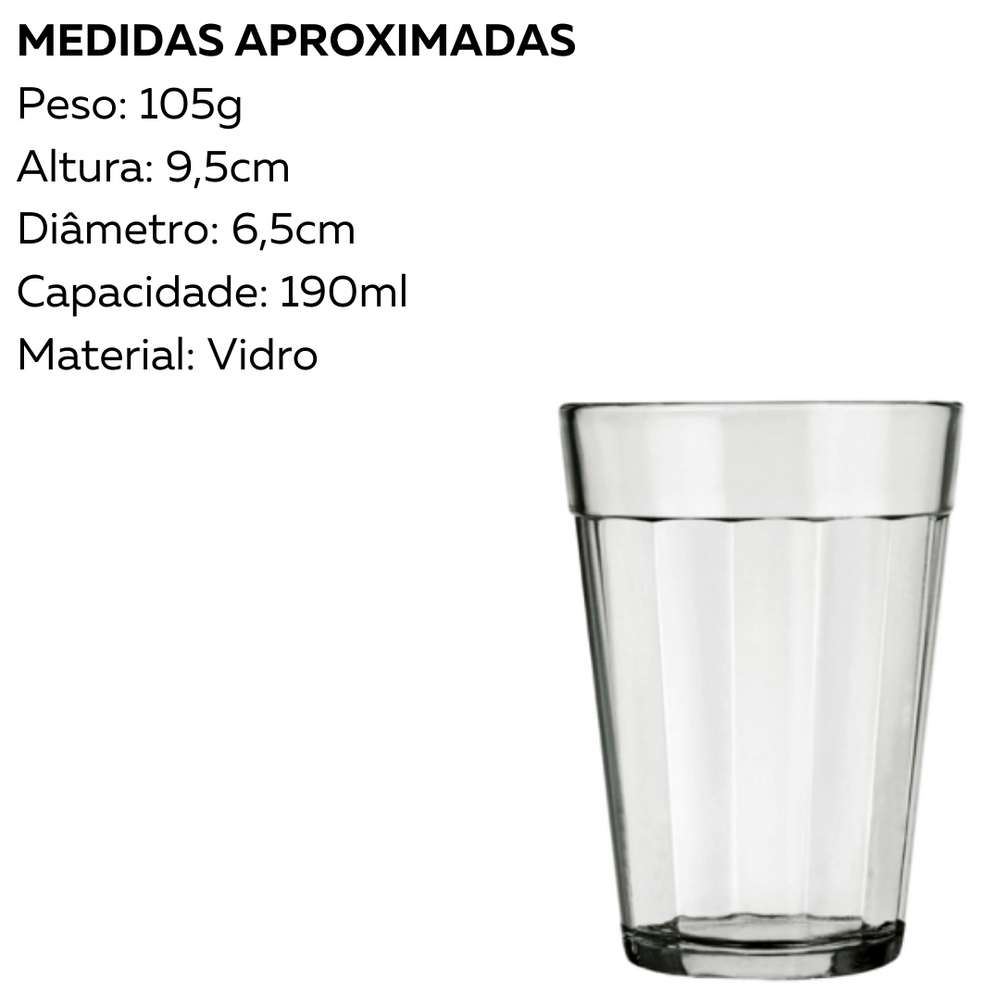 Copo Americano 190ml de Vidro Nadir