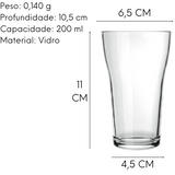 Copo Cerveja Boteco de 200ml Vidro Nadir