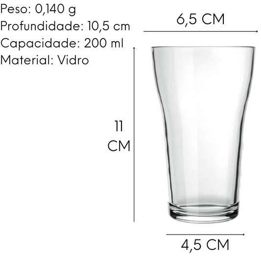 Copo Cerveja Boteco de 200ml Vidro