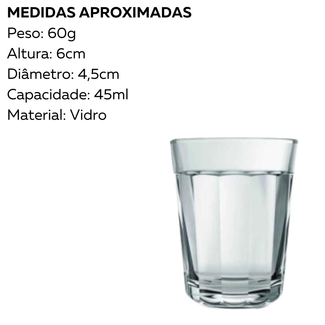Copo Americano de 45ml de Vidro Nadir