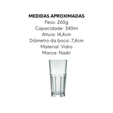 Copo Bristol Long Drink de Vidro Nadir