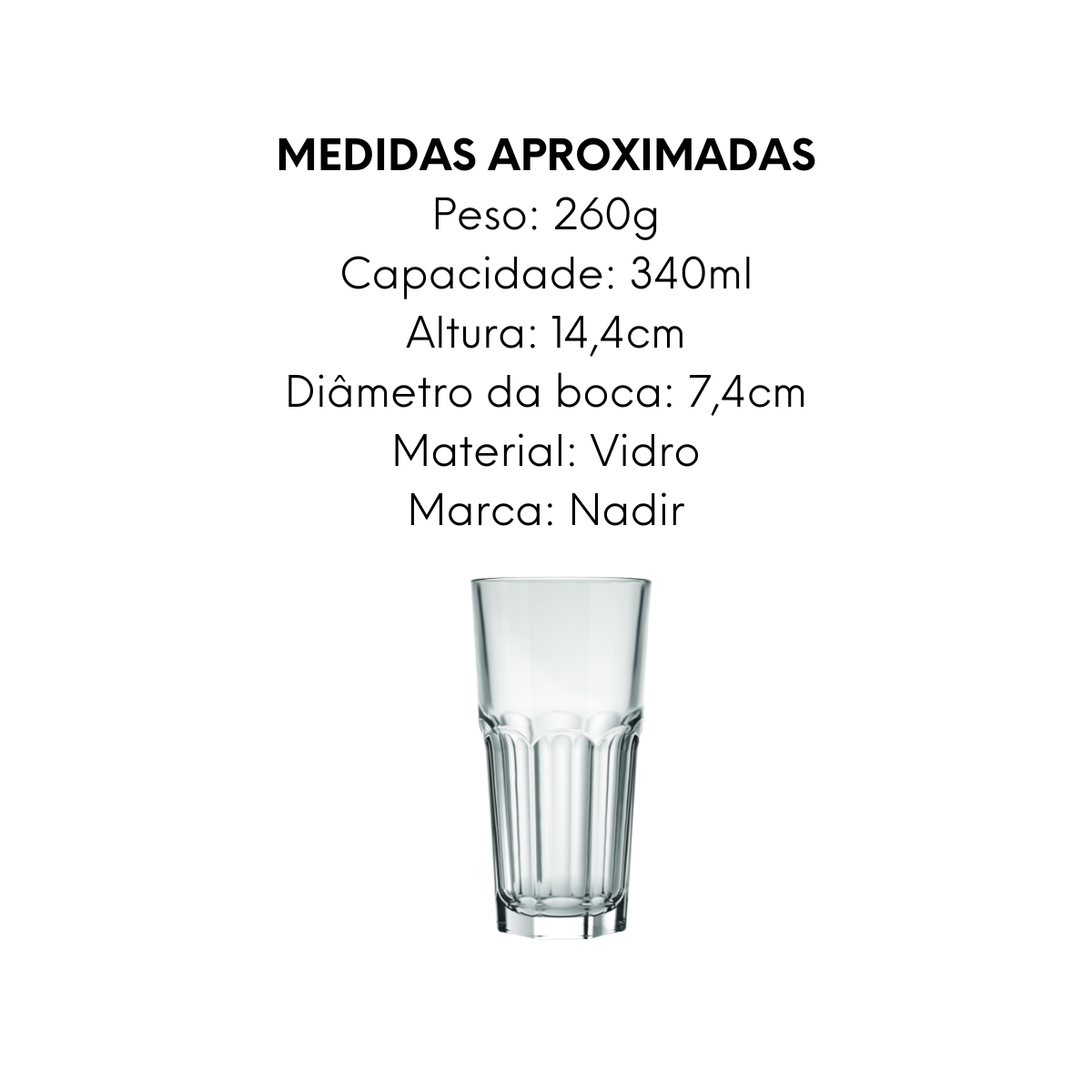 Copo Bristol Long Drink de Vidro Nadir