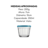 Pote de Vidro Americano 350ml Tampa Sortida Nadir