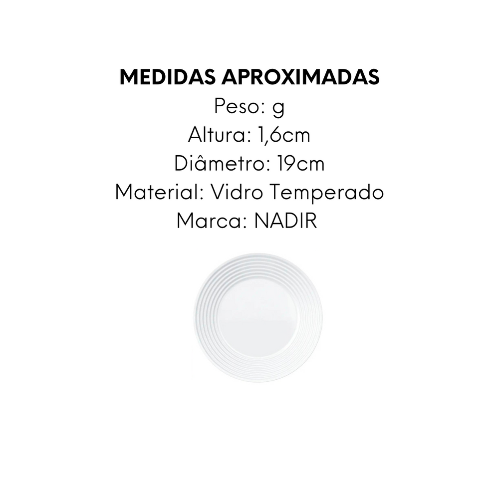 Prato Sobremesa Saturno Vidro Temperado - A Gourmet