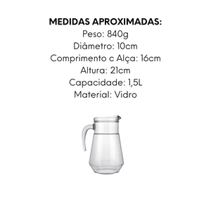 Jarra Bar de Vidro 1,5L Nadir