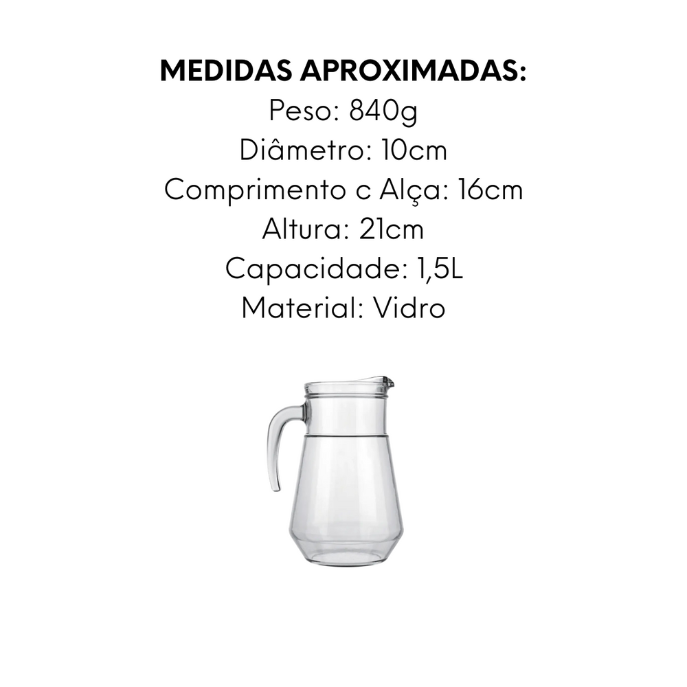 Jarra Bar de Vidro 1,5L Nadir